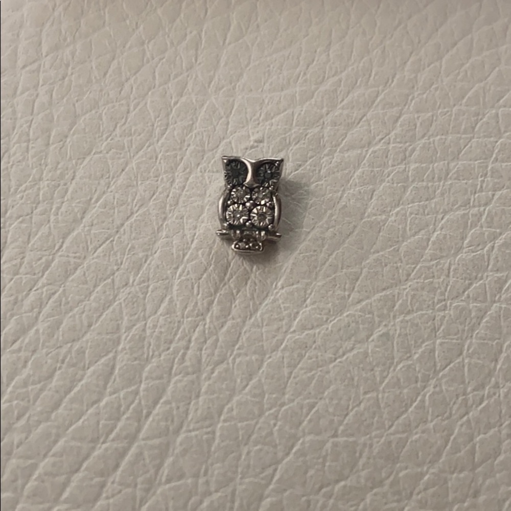 Silver owl charm